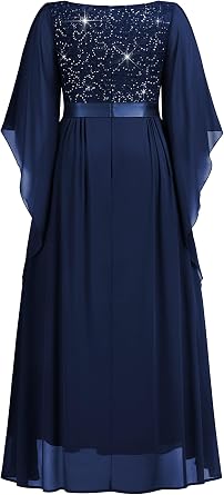 MISSMAY Women's Plus Size Formal Gowns Cape Mother of Bride Wedding Dresses