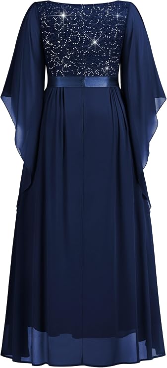 MISSMAY Women's Plus Size Formal Gowns Cape Mother of Bride Wedding Dresses