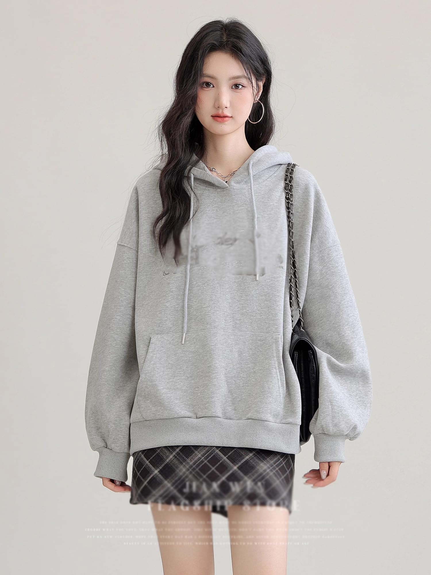 Sudadera Vintage para Mujer, con Capucha, Forrada de Felpa, Estilo Callejero