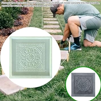 Concrete Molds for Walkways, Diy Brick Moulds Concrete Stamps Flagstone Casting Molds Concrete Paver Molds Garden Stepping Stone Mold