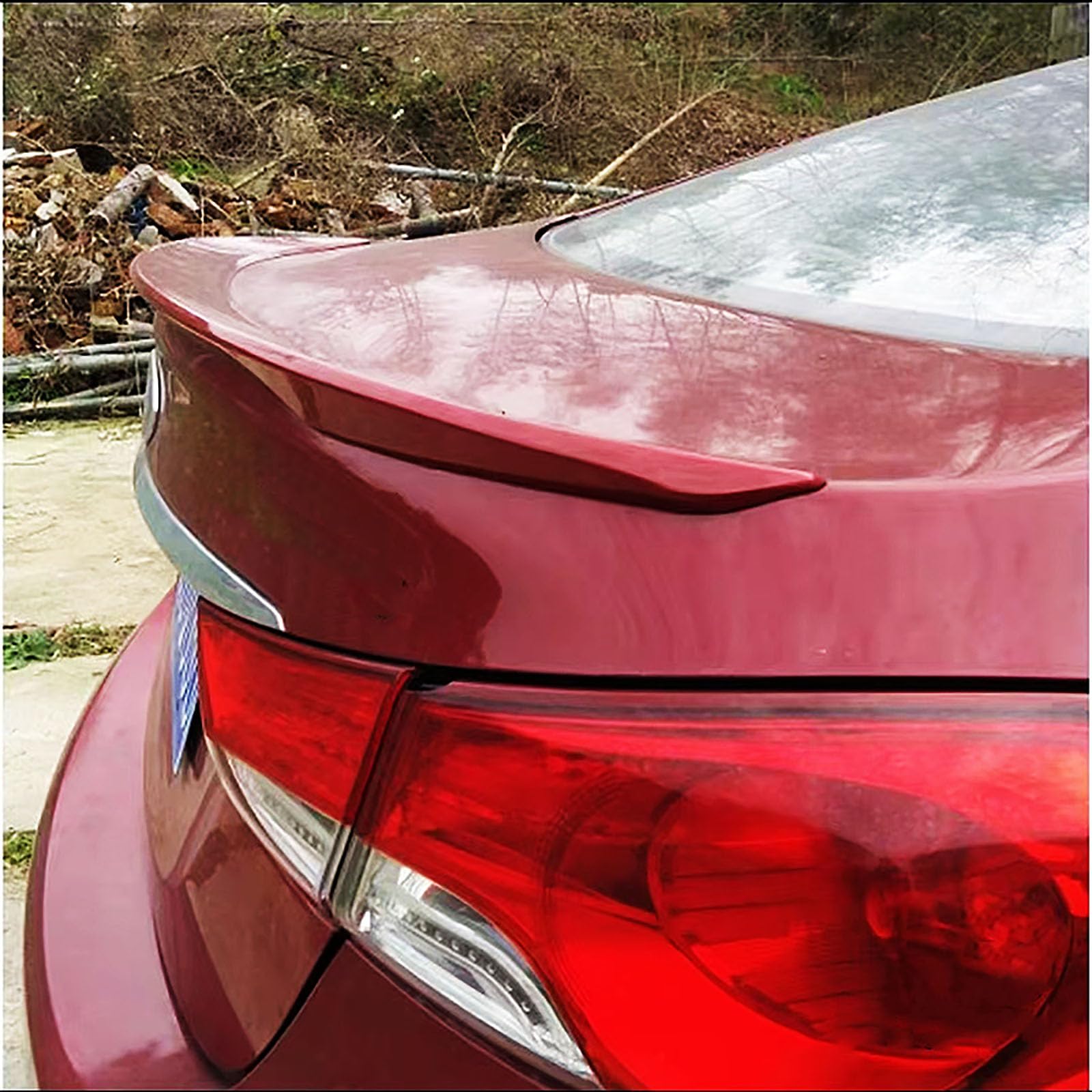 Kompatybilny z Hyundai Elantra 2012-2017, spojler dachowy z tylnymi szybami, zestaw karoserii, sportowy styl, błyszczący czarny