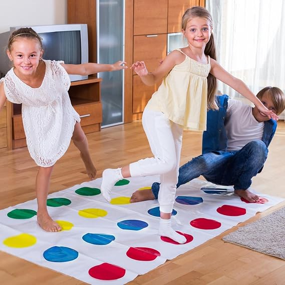Twisting Game, Floor Mat Game with Spinner for Ages 6 and Up Party Team Family Game, Indoor and Outdoor, Fun Games