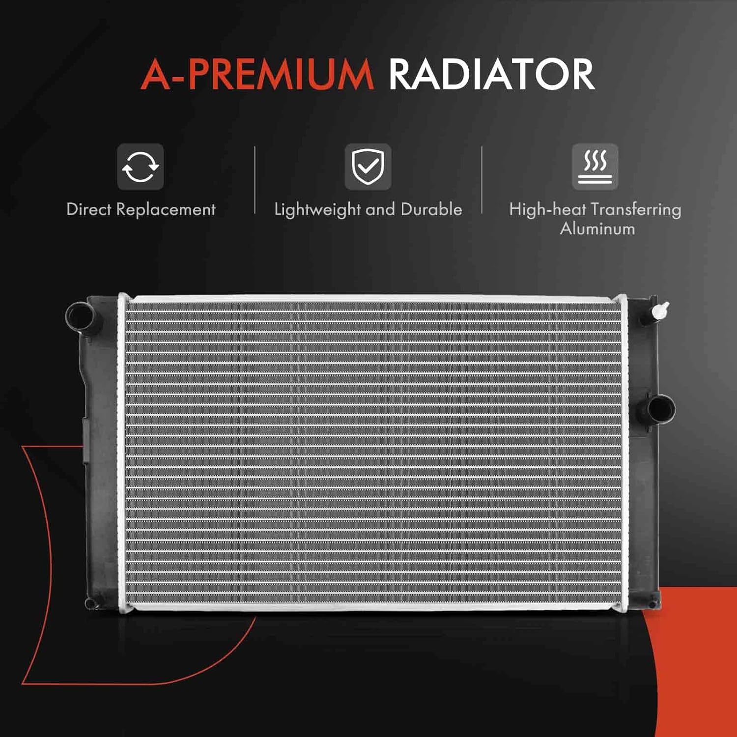 A-Premium Engine Coolant Radiator Assembly Compatible with Toyota Prius 2010 2011 2012 2013 2014 2015, Prius Plug-In 2012 2013 2014 2015 & Lexus CT200h 2011-2016, 1.8L, Replace# 1640037240