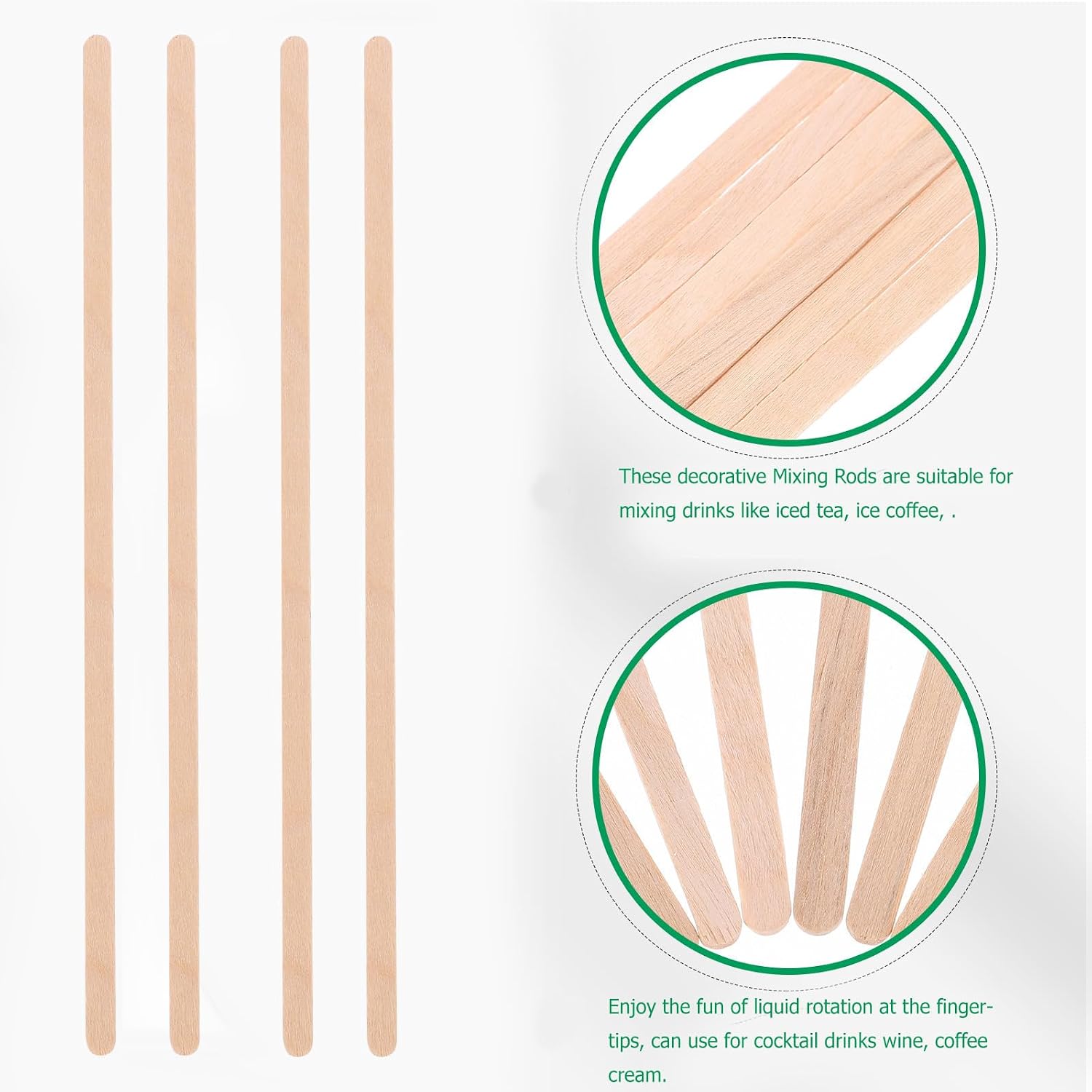 Garneck 150pcs Disposable Wooden Coffee Stirring Sticks 14cm Mixing Rods for Drinks and Afternoon Tea with Fine Workmanship