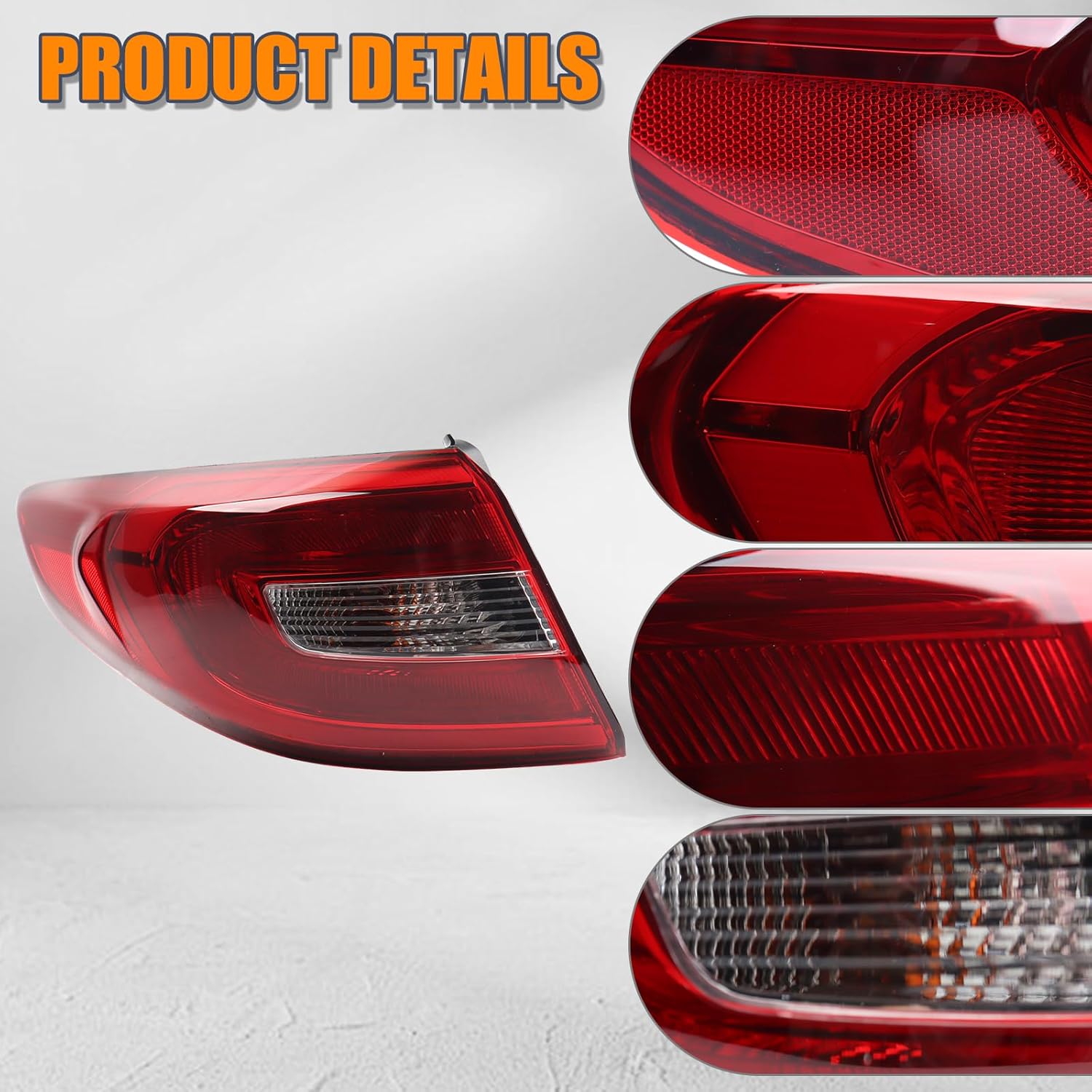 LH Halogen Tail Light Assembly Compatible With 2015-2017 Hyundai Sonata Eco Without LED Tail Lamp Left Driver Side Replacement HY2804129 92401C2000 11672200