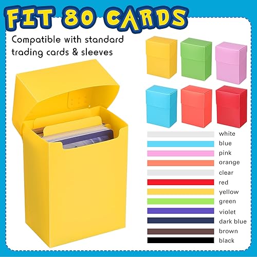 Miniatura 6 de Leyndo Paquete de 24 cajas de cartas TCG, caja de almacenamiento de tarjetas intercambiables, gran capacidad con divisores, se adapta a más de 80