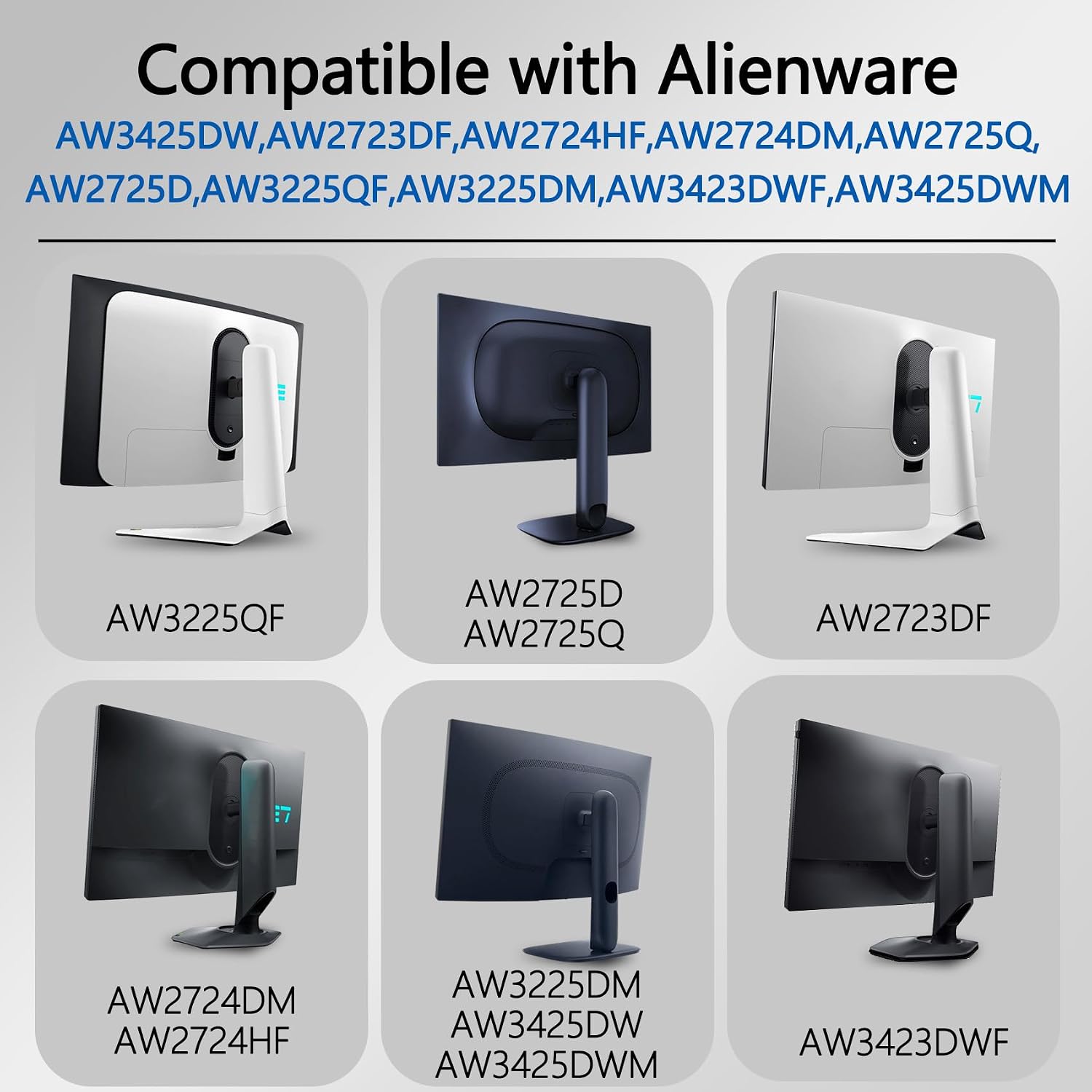 AW3425DW VESA Adapter Compatible with Alienware Monitors(Fit AW2723DF,AW2724HF,AW2724DM,AW2725Q,AW2725D,AW3225QF,AW3225DM,AW3423DWF,AW3425DWM)–75x75 to 100x100 No Damage to the Display Wall Mount