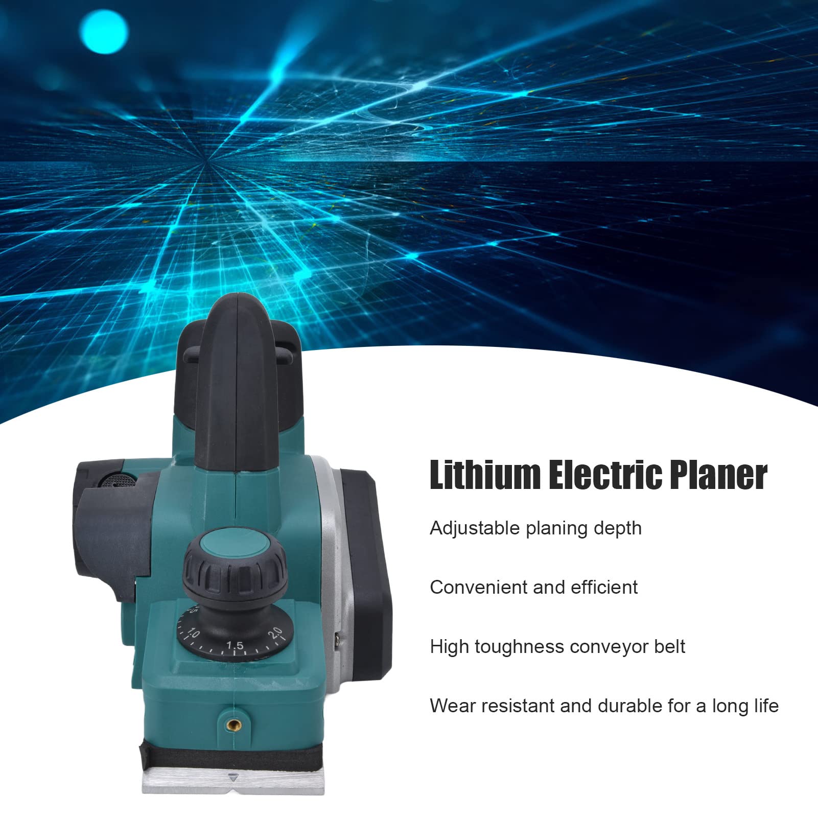 Marhynchus Pialla Elettrica Pialla per Legno Portatile a Batteria 82 Mm 3 1 4 Pollici Larghezza 15000r Min Da 0 a 2 Mm Profondità Regolabile Acciaio Inossidabile PA6 Nylon per la Lavorazione del Legno