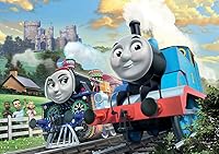 Vista 2 de Ravensburger Thomas & Friends: Thomas & Ashima - Rompecabezas de piso de caja en forma de tren de 24 piezas para niños, cada pieza es única, piezas
