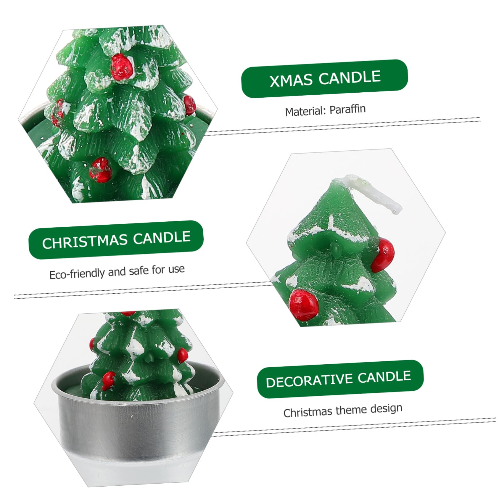 Ciieeo 3pcs Christmas Tree Shape Decorative Candles for Holiday Home Creative Scented Candle for Parties Cafes and Restaurants Festive Mood