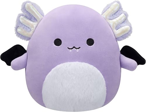 Squishmallows Original 19cm Monica The Purple Axolotl with Bat Wings