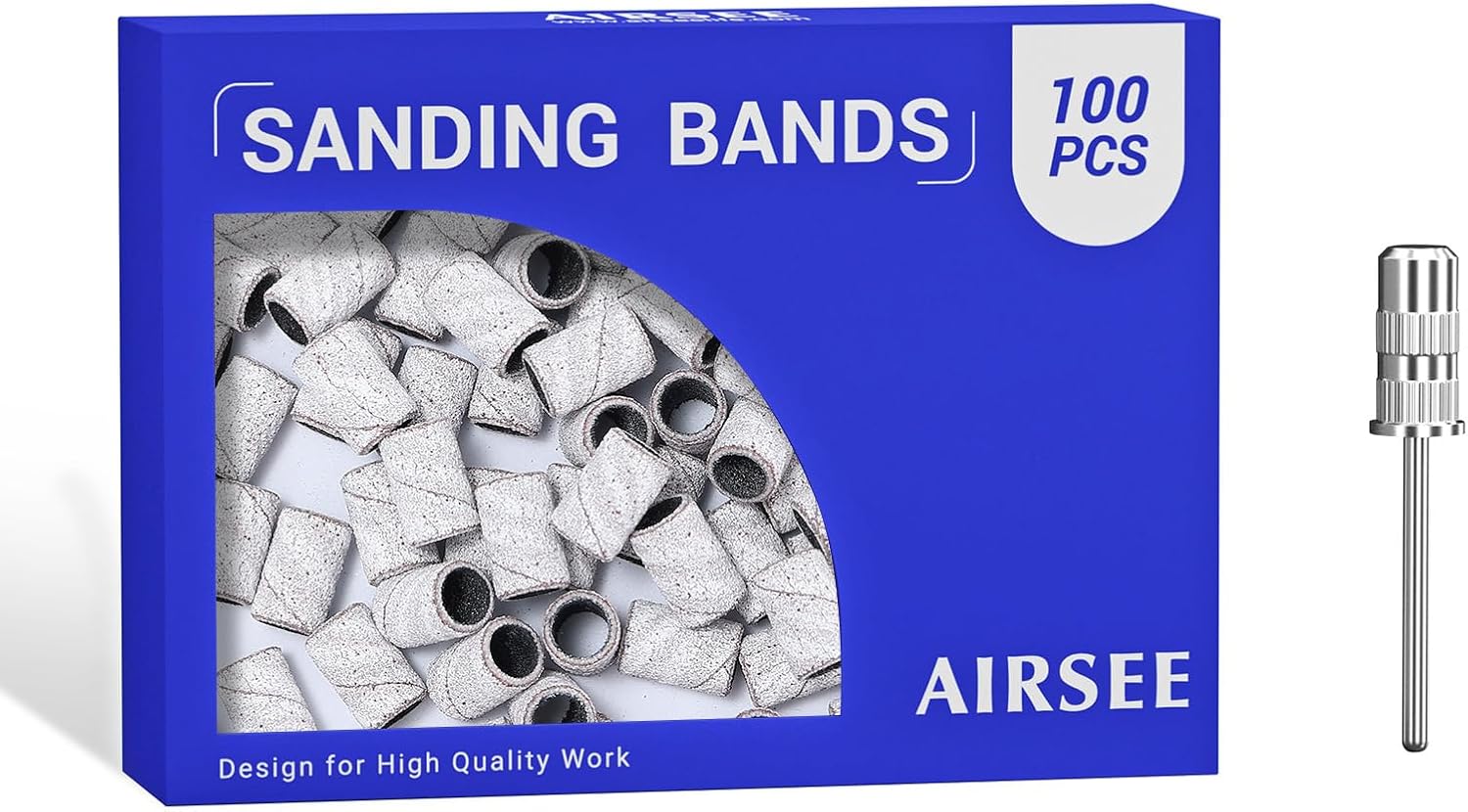 Sanding Bands for Electric Nail Drill 100 Piece Set 180 Grit Medium
