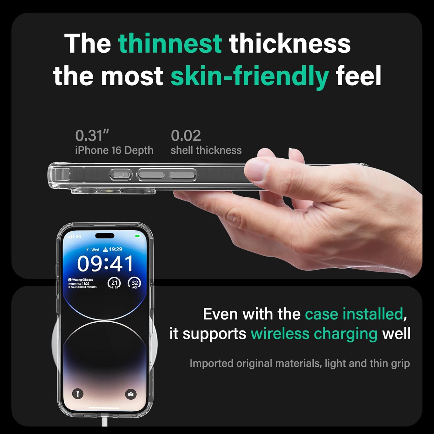 ONES for iPhone 16 Case Clear Magnetic Phone Case, Compatible with MagSafe【Military Grade Protection Shockproof Airbag】【Scratch-Resistant & Anti-Yellow 】 Thin, Transparent Silicone Cover