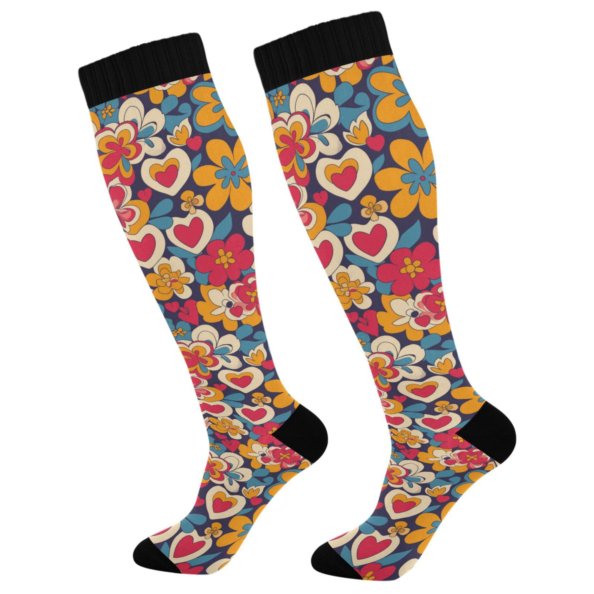 Compression Socks for Men and Women Knee High Socks Support for Athletic Sport Running Hiking Cycling Fitnes