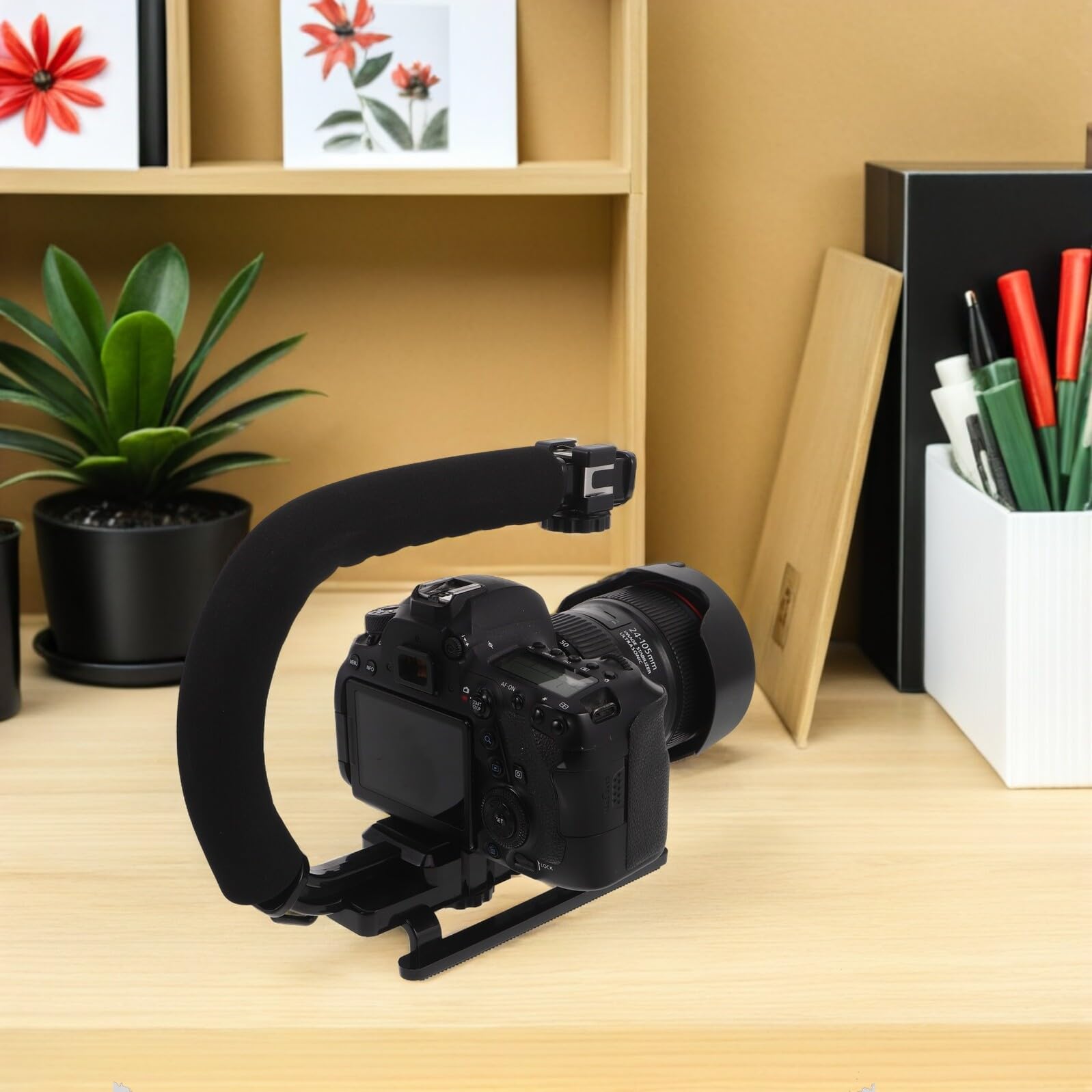 OUNONA Stabilizzatore Video Manuale per Videocamera con Vite di Fissaggio e Morsetto per Telefono per Smartphone Videocamere Dv per Riprese Cinematografiche Stabili