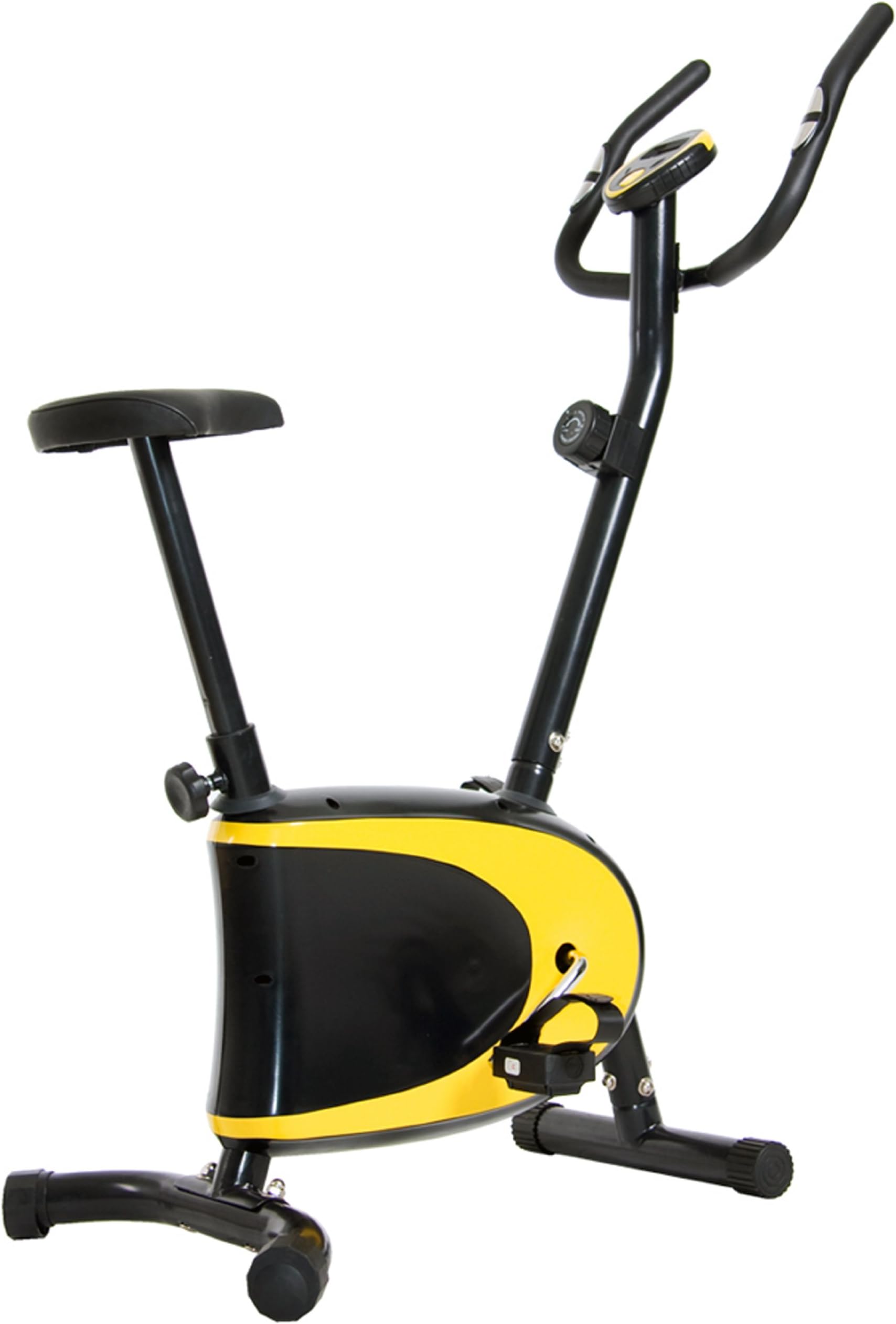 Body Champ Exercise Upright Bike with Heart Rate and Easy Computer/Adjustable Seat Stationary Workout Machine