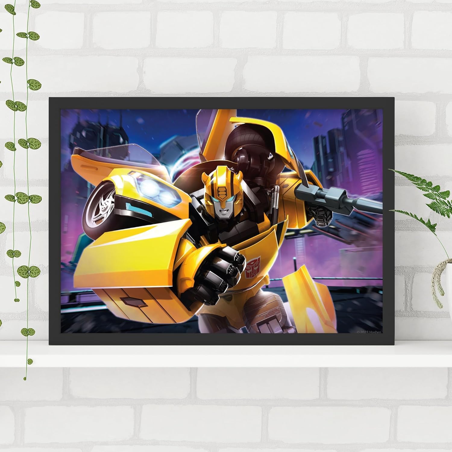 Themed Transformers Print - Bumblebee Night Time City Wall Art Poster (29.7cm x 42cm - A3)