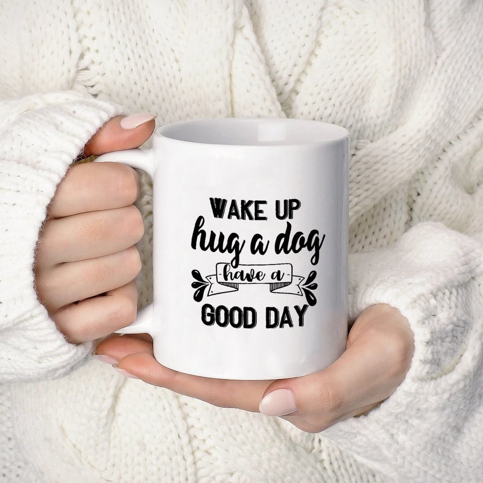 Veracco Tazza In Ceramica 'I'd Rather Be Home With My Dog' – 325 Ml, Bianca, Adatta A Microonde E Lavastoviglie – Regalo Per Amanti Dei Cani