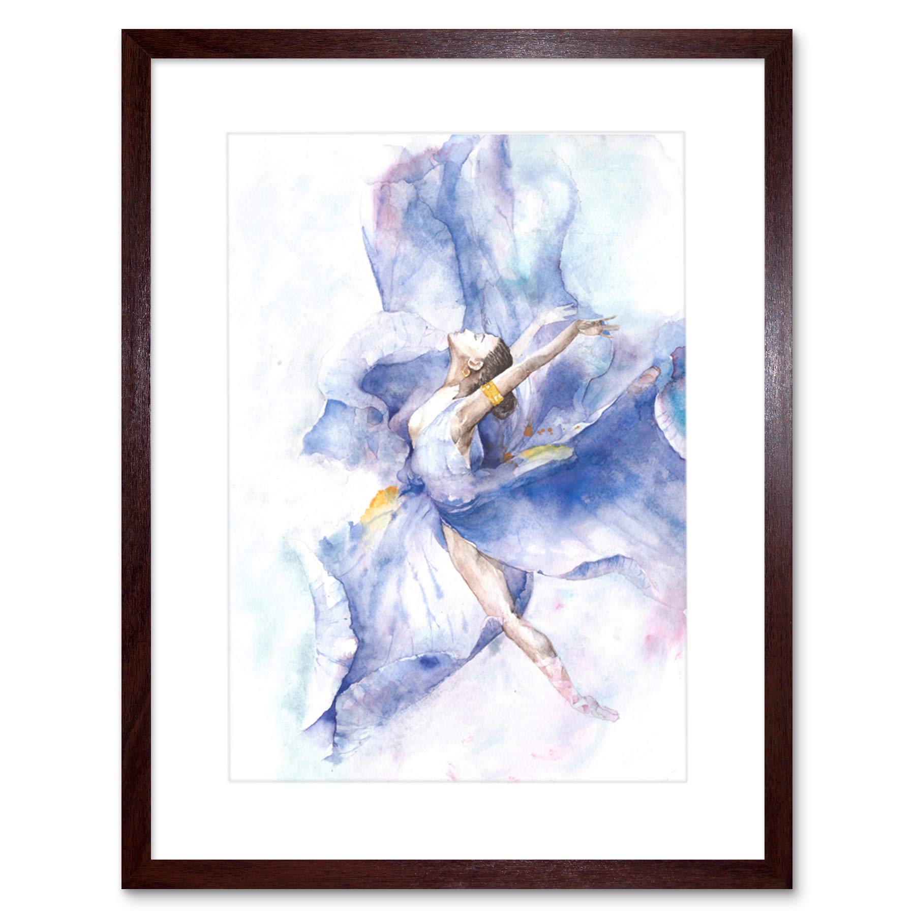 Wee Blue Coo Ballet Dancing Girl Painting Art Print Framed Poster Wall Decor 12x16 inch