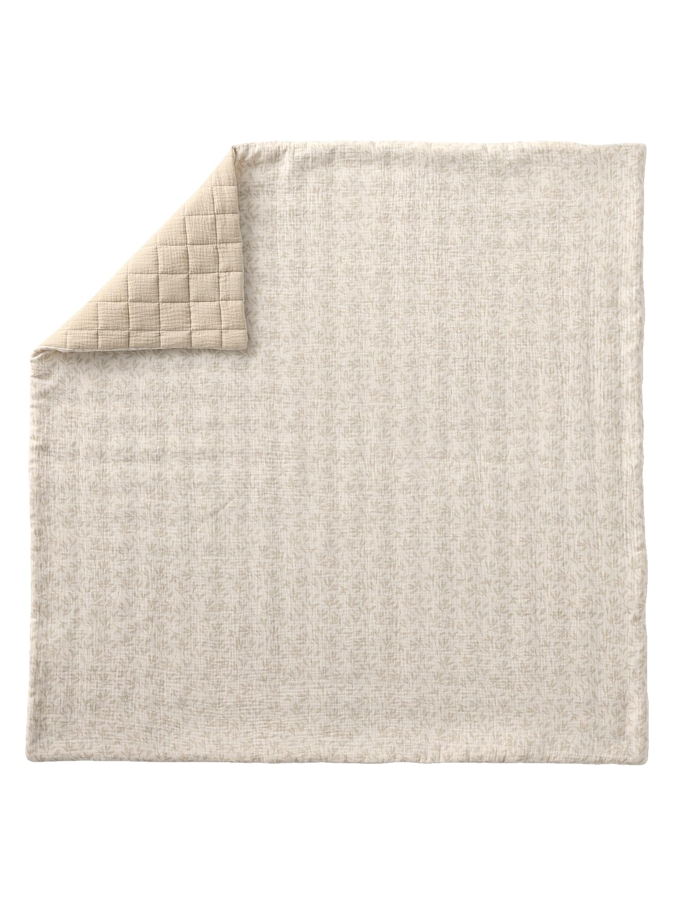 VERTBAUDET Couverture/Fond De Parc Bébé en Gaze De Coton Beige imprimé 100X100