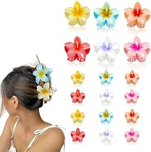 18 Pieces Flower Hair Clips for Girls Small Large Flower Hair Clips for Women Kids Hawaiian Hair Accessories Hair Clips for Extra Volume
