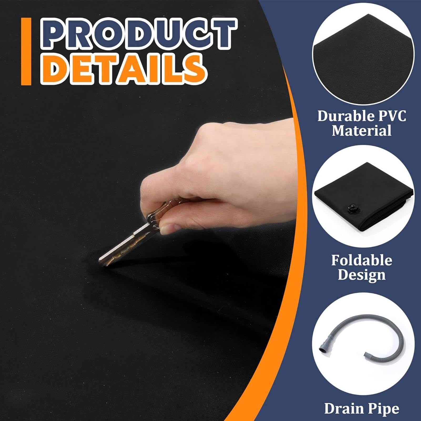 Plato Ducha Exterior Base Con Desagüe De Ducha Vertical | Plegable Para Baño Para Exterior Camping Tienda Autocaravana Senderismo Viaje Carretera Playa Piscina Jardín Patio