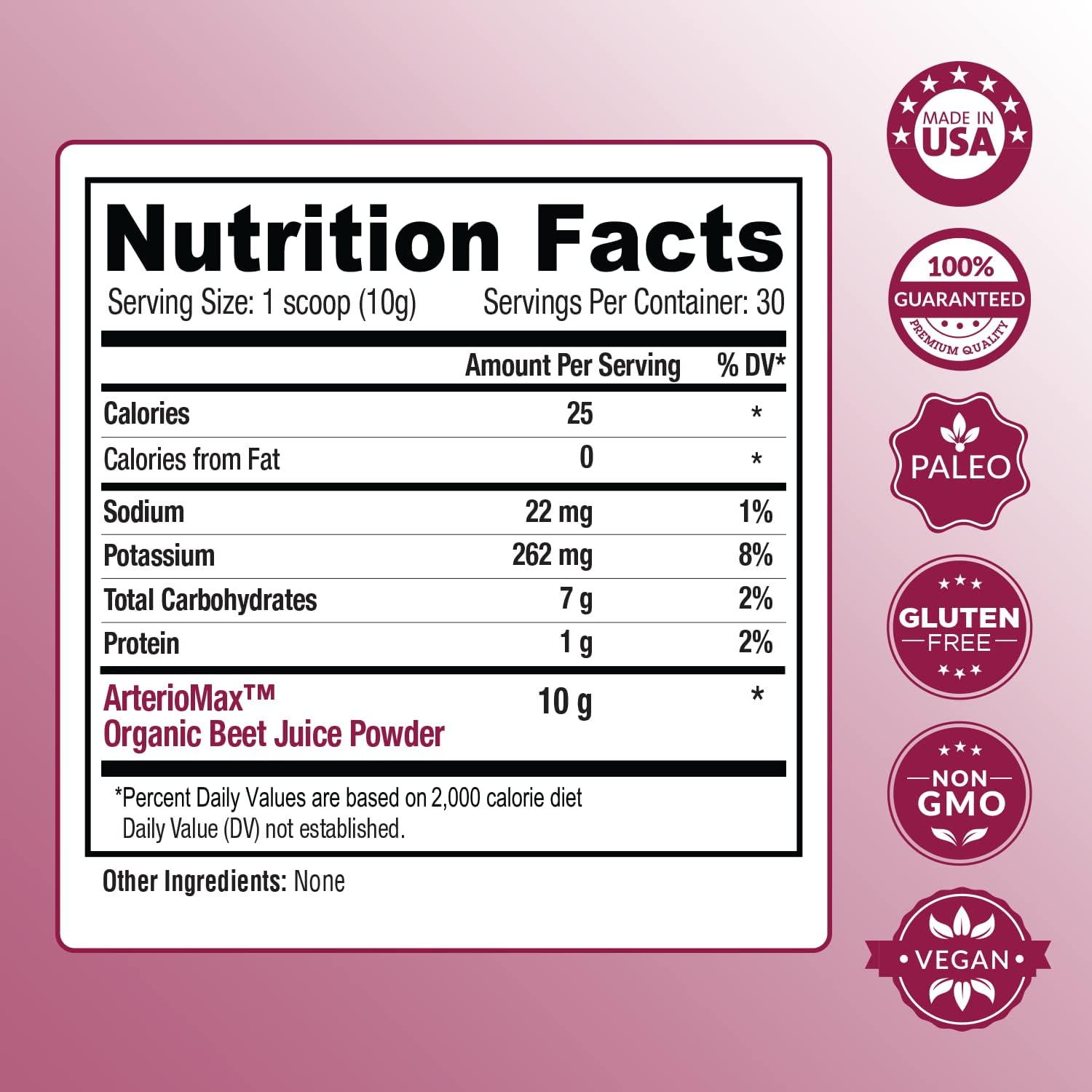 PureClean Organic Beet Juice Powder - Nitric Oxide Supplement - 100% USA Grown Beets - Organic Beet Root Powder 30 Servings, 300g (4 Jars 120 Servings)