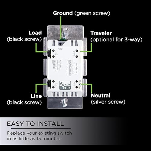 Miniatura 4 de Jasco Control de ventilador Z-Wave Plus, compatible con Alexa, Google Assistant, compatible con 3 vías, requiere ZWave Hub, repetidorextensor de