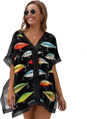 Women Chiffon Bikini Cover Up Casual Beach Dress for Pool Party