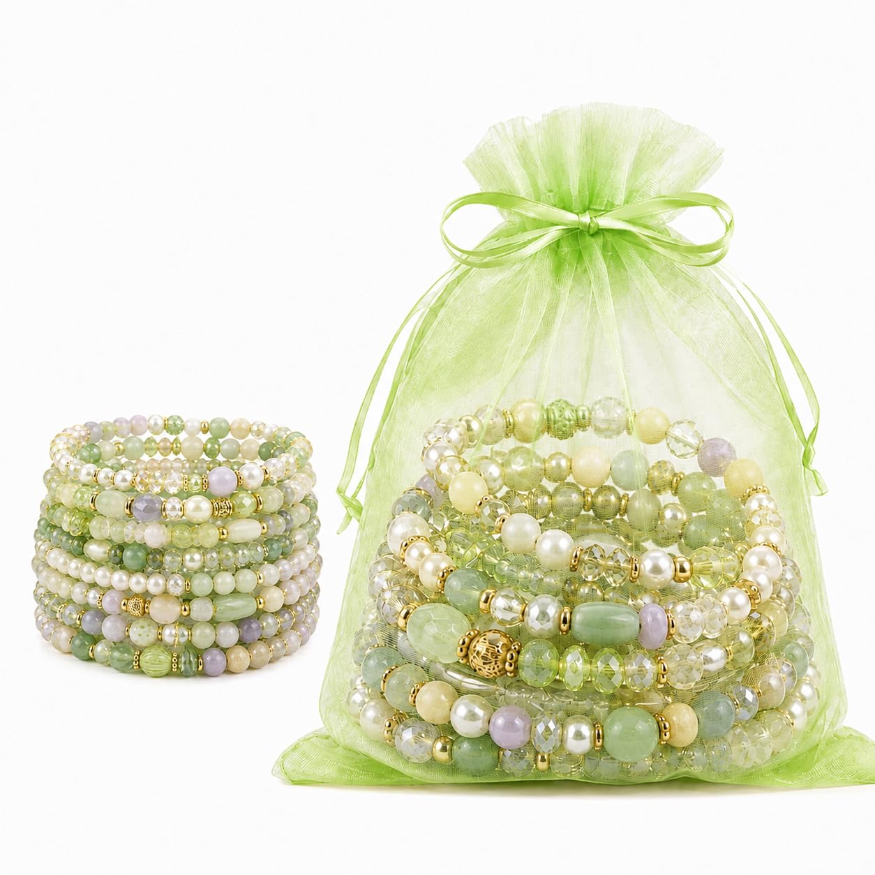 White Organza Bags - 100 Pcs Gift Bags -20