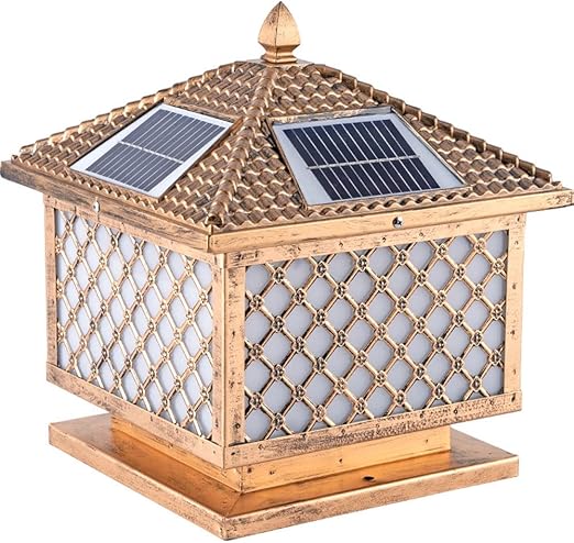 SDUYTEG Solar Post Lights Aluminum Outdoor Post Lantern Exterior Pole Lights with Acrylic Lampshade Waterproof Solar Pillar Light for Patio Porch Yard Garden