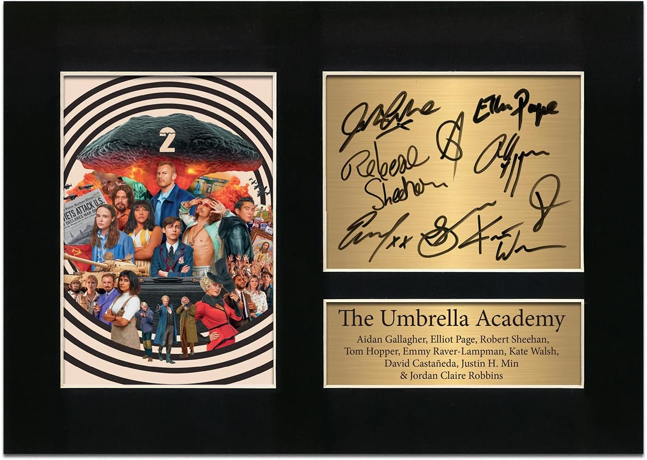 Zulu Image The Umbrella Academy Autograph Cast Signed Autograph A4 Printed Photo Reproduction Print Picture Display No47, Black