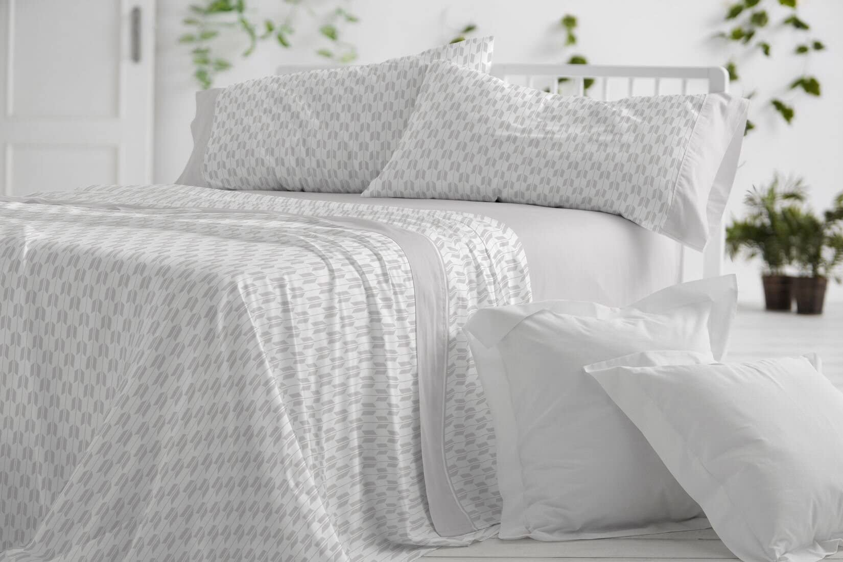 Burrito Blanco | Sábanas de Franela, 569 Piedra | Cama de 150 cm | (+ Medidas Disponibles) | Sábanas de Invierno | Diseño 569 | Color Piedra