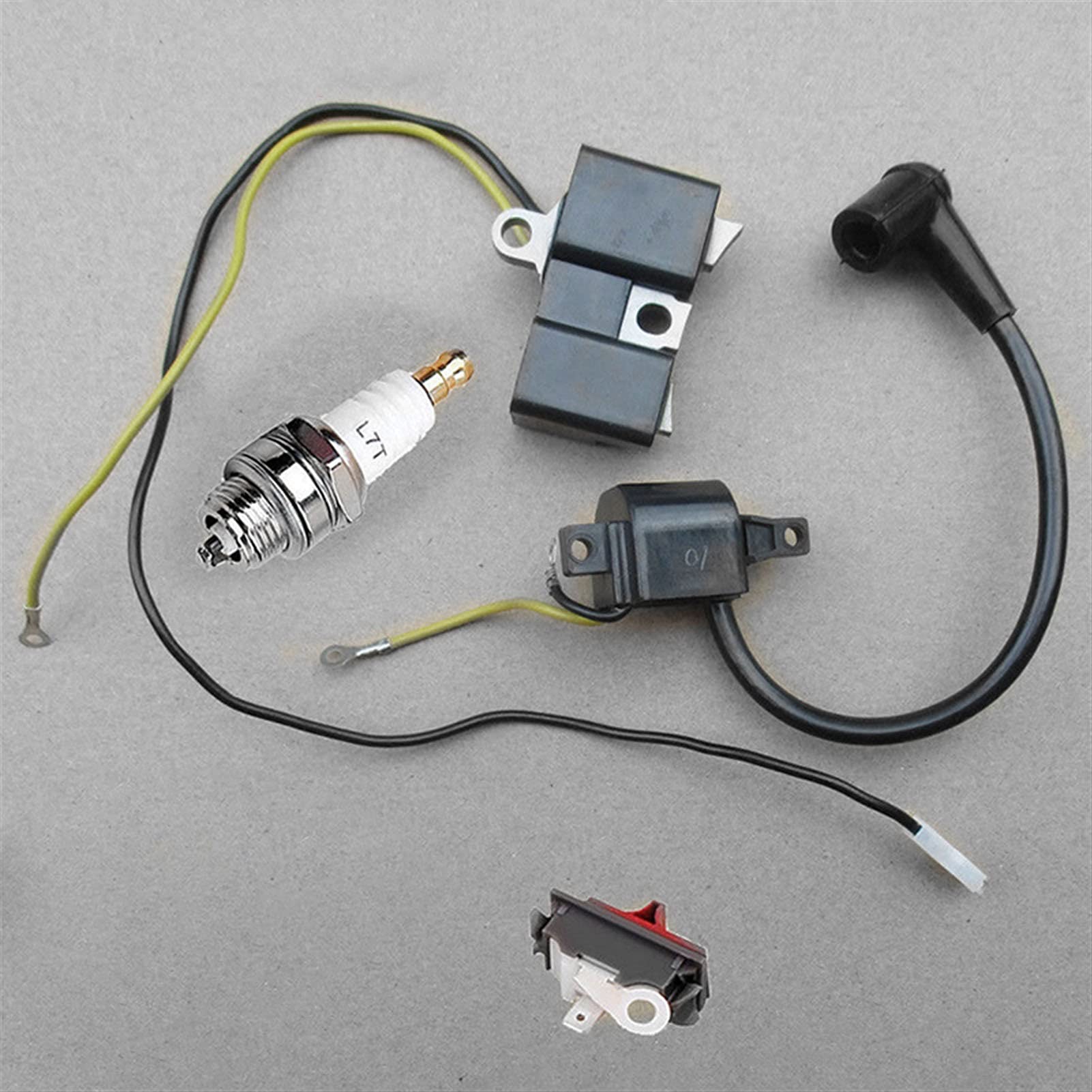 Zapasowy moduł cewki zapłonowej zestaw przełączników świec zapłonowych, dla Husqvarna, 61 66 162 266 pił łańcuchowych elektronarzędzia ogrodowe Moduł zapłonu piły łańcuchowej