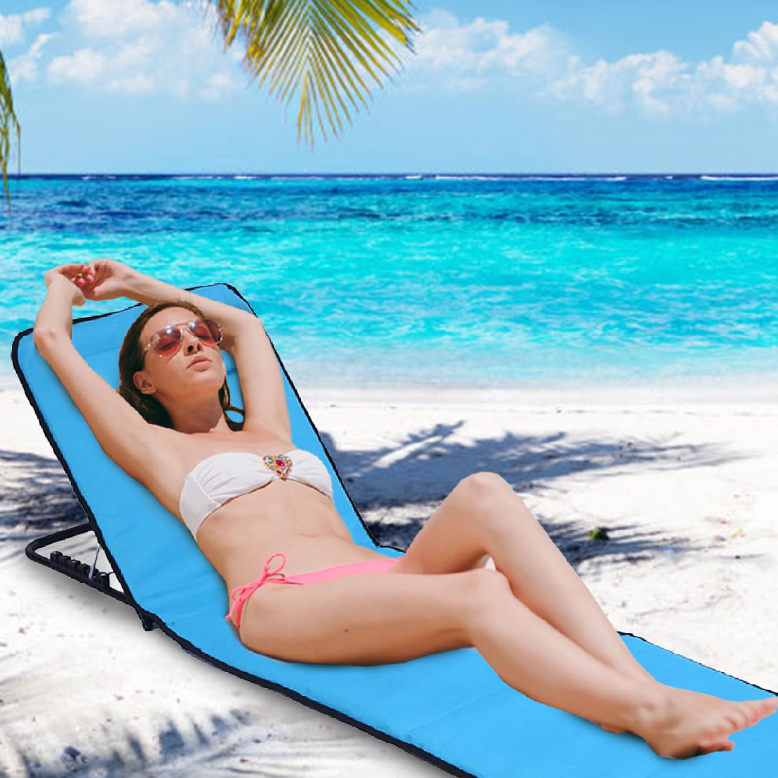 Silla bronceadora, tumbona de 5 posiciones para tomar el sol al aire libre para hombres y mujeres, tumbona plegable para piscina exterior, silla de playa para patio, jardín, playa, piscina,