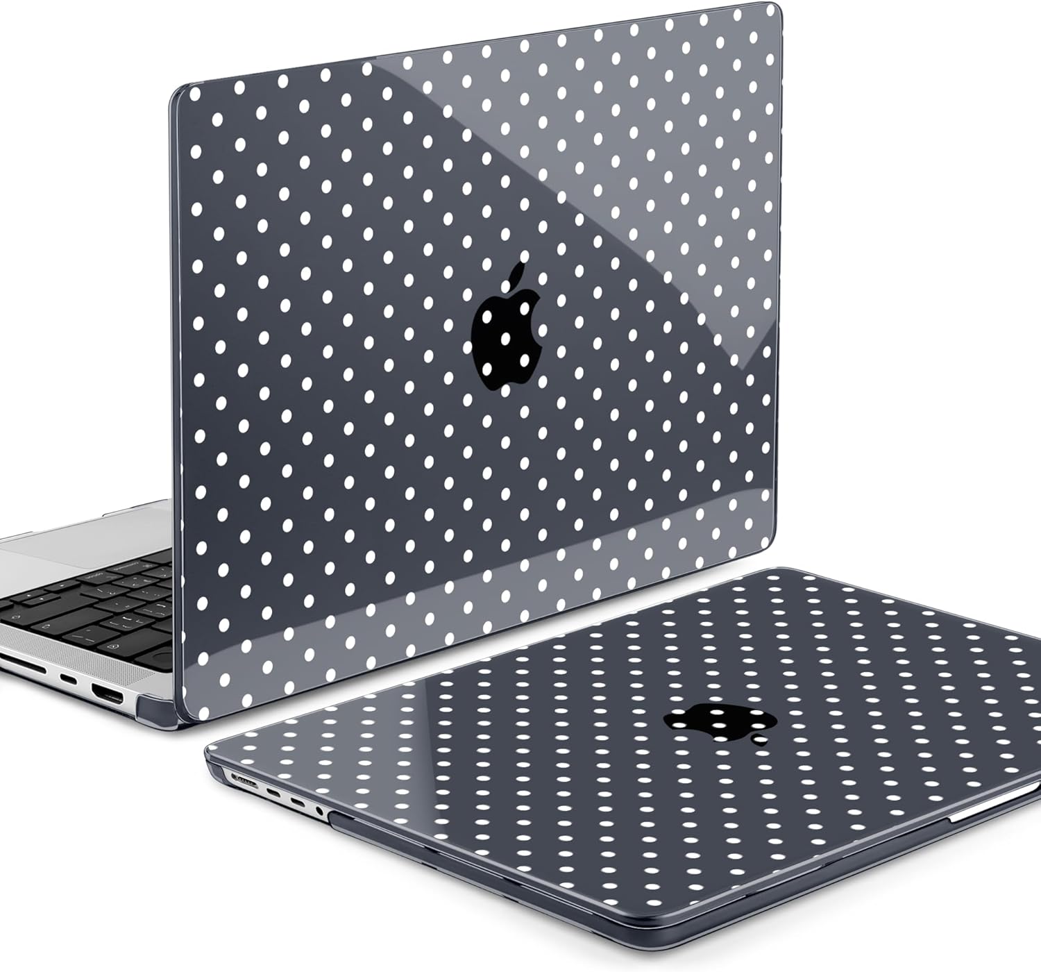 MEEgoodo Case for MacBook Pro 14 inch (M5/M4/M3/M2/M1) Pro/Max 2026 2025 2024 2023 2021, Laptop Case Fit Model A3427/A3426/A3434/A3112/A3401/A3185/A2918/A2992/A2779/A2442, White Polka Dot