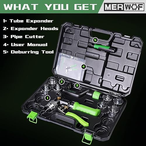 Miniatura 2 de Kit de herramientas de expansión de tubo hidráulico profesional para tubos de cobre de 3/8 a 1-1/8 pulgadas, herramienta compacta de estampar HVAC