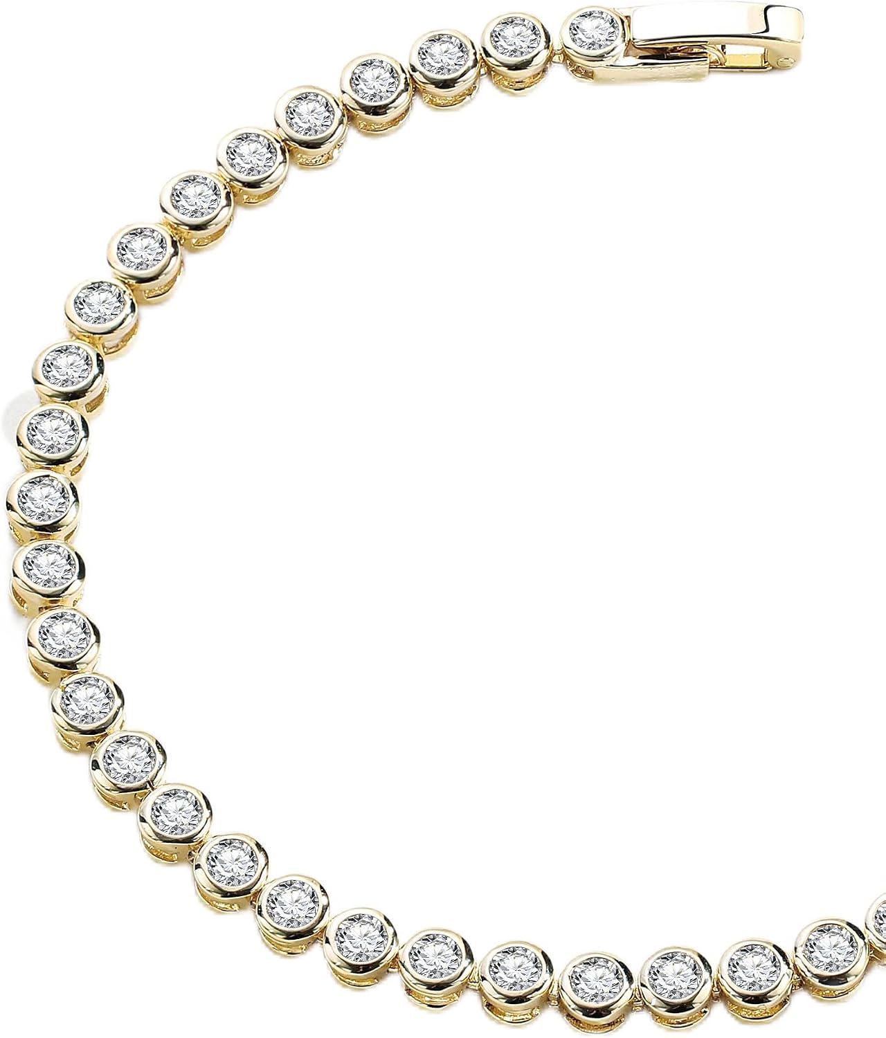 FANZE Silver/Gold Plated Cubic Zirconia Infinity Tennis Bracelet for Women