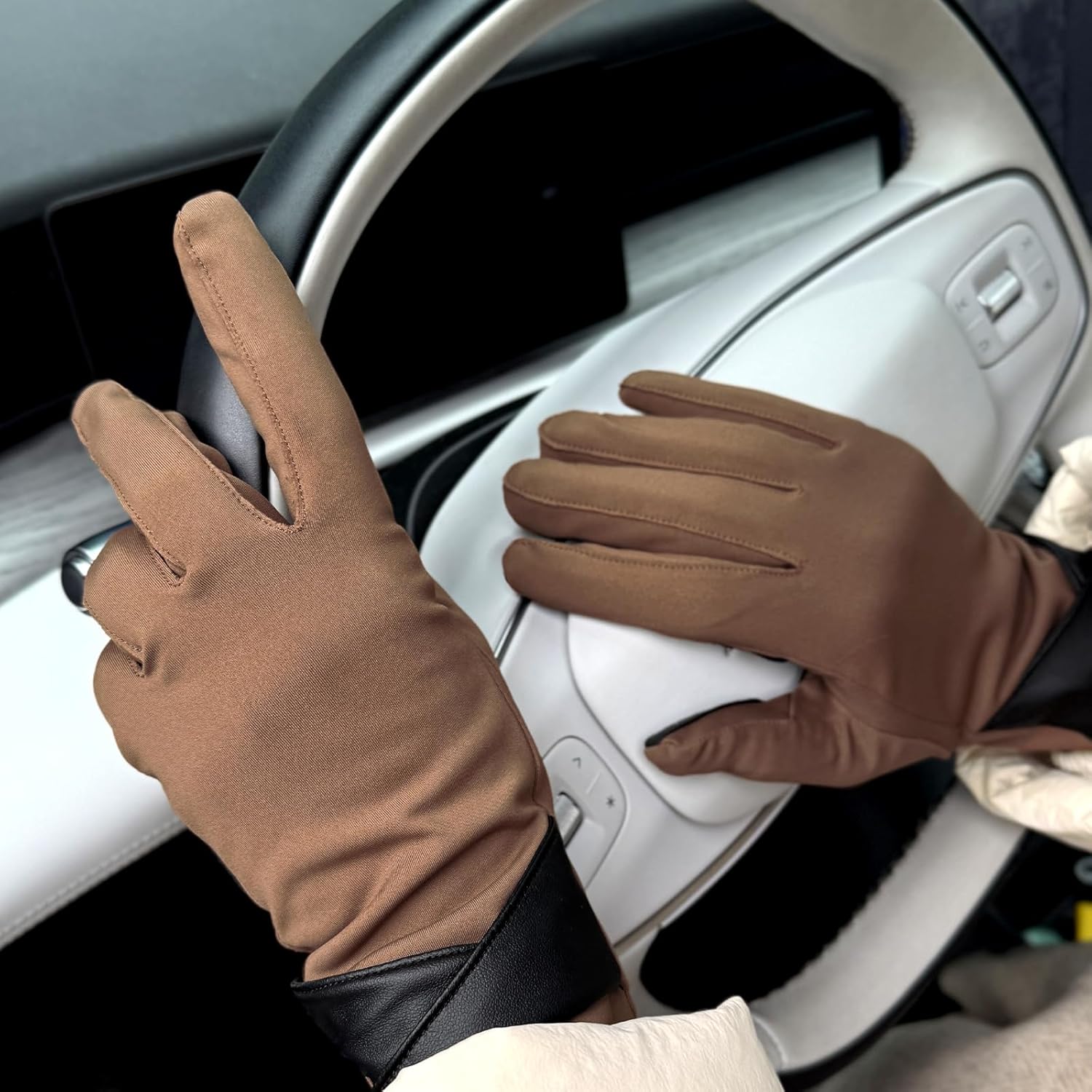 Winter Gloves for Women - Touchscreen Spandex Fleece Lining Cold Weather Gloves Anti-slip Driving Gloves - Image 4