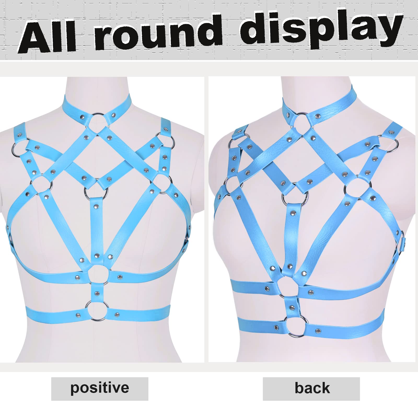 Damen Leder Harness BH Gothic Karneval Punk Mode BH Weihnachten Halloween Party Tanzkostüm
