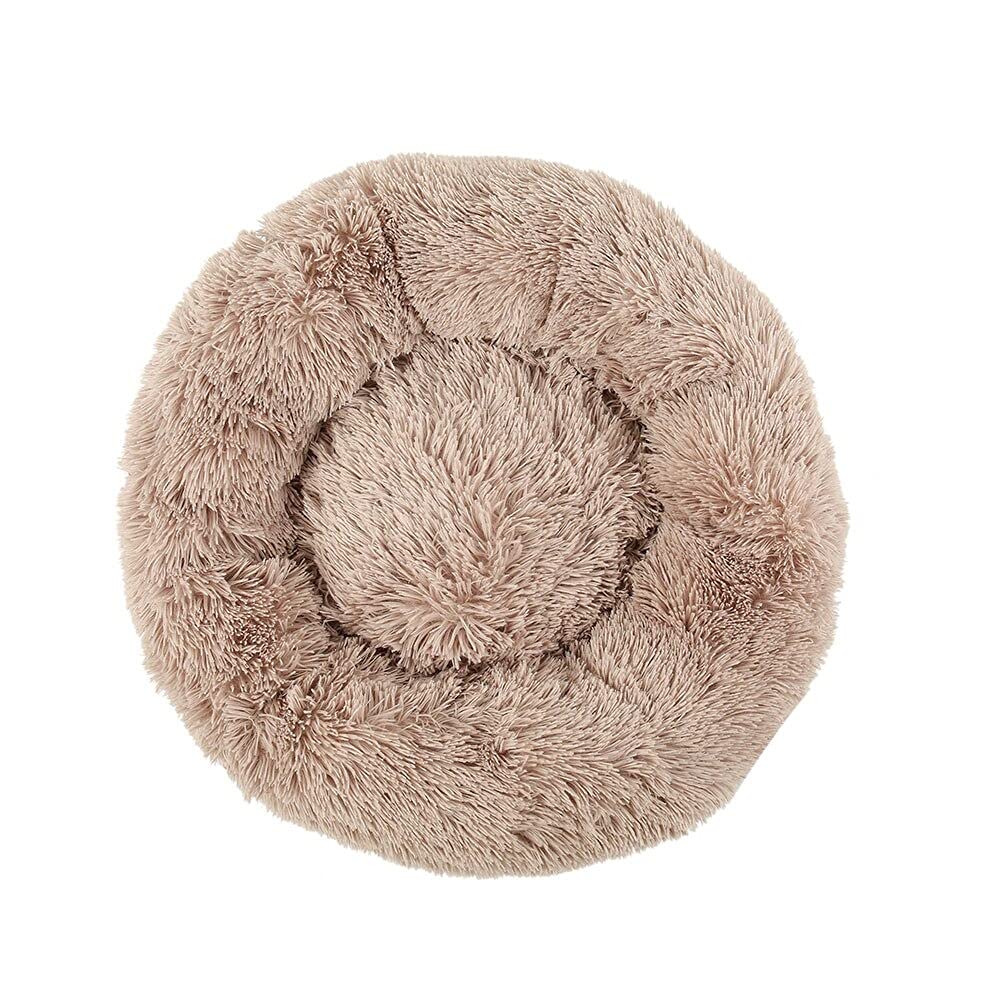 Coussin pour chat et chien XL en peluche : panière ronde pour les siestes d'hiver au salon