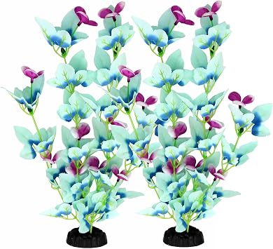 16 Inch Silk Aquarium Fish Tank Plant Betta Fish Tank Decor,2 Pack