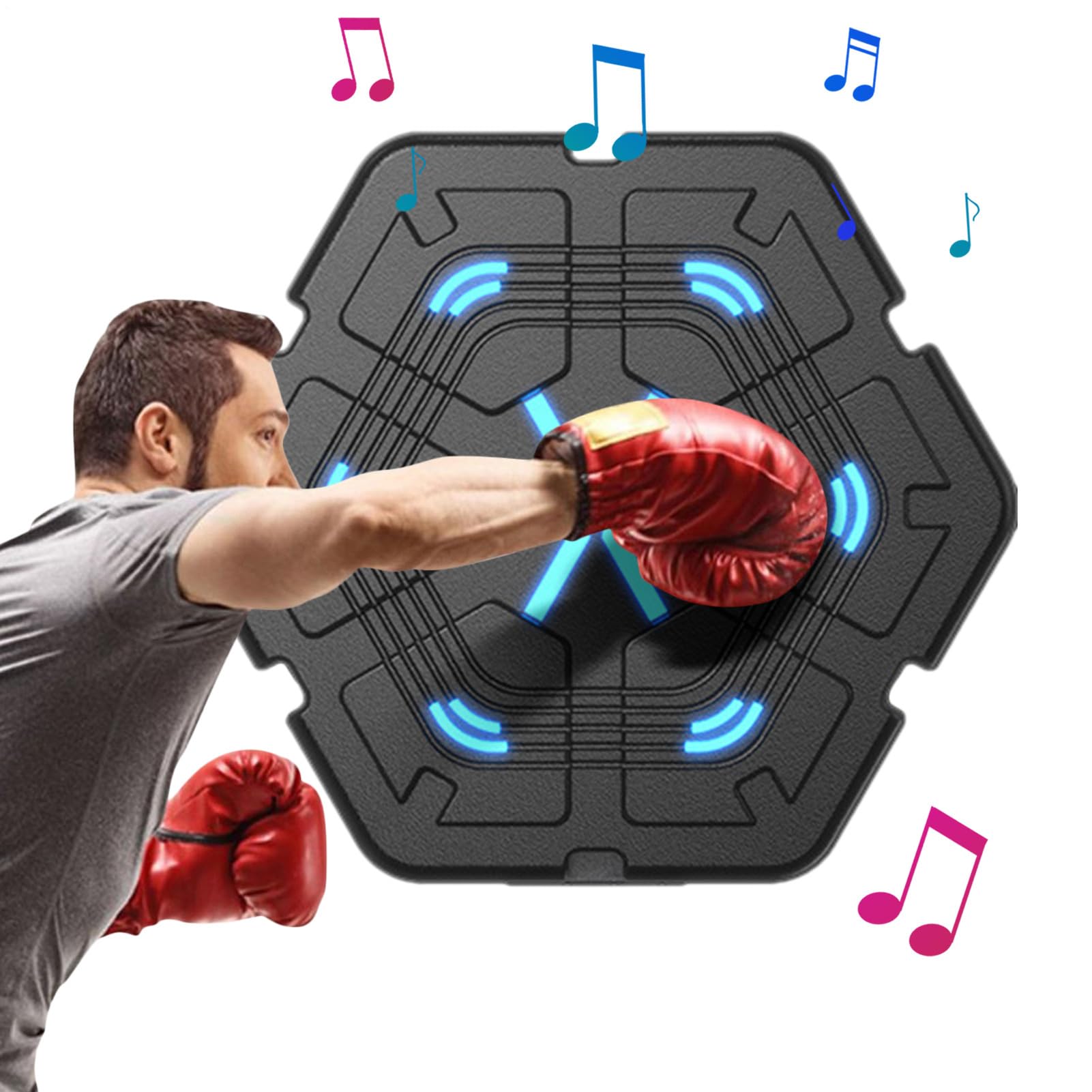 Macchina Per Boxe Musicale Bersaglio Da Parete Digitale Per Pugilato | Con LED Di Allenamento Con Pads Ricaricabile 2000mah Da Parete Per Adulti Allenamento Concentrazione Casa