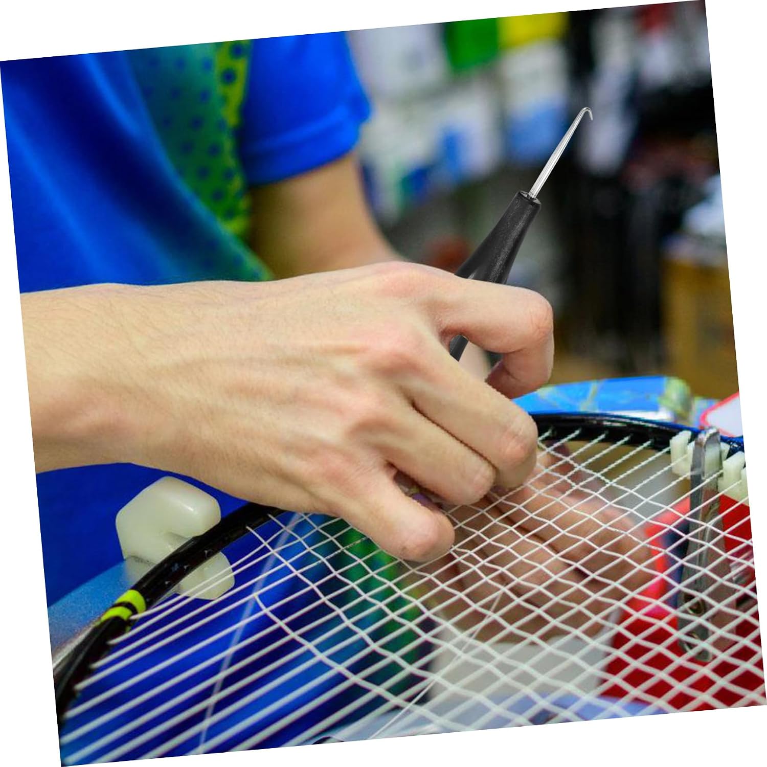 Badminton Stringing Machine Tool with Comfortable Grip Professional Racket Hook for Easy Threading of Tennis and Badminton Rackets Durable and Versatile Accessory for Sports
