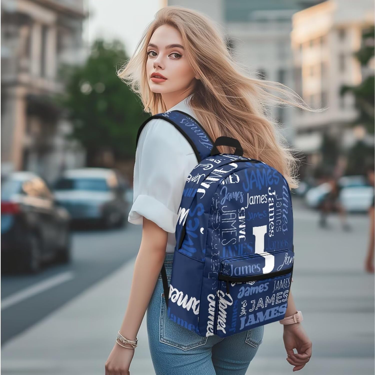 Tuoxiukan Customized Backpack and Lunchbox for Boys 6-8 Years Old Personalized Kids Schoolbag Set Navy Blue Custom Backpack with Initial for Girls Middle School Insulated Thermal Tote Bag Pencil Pouch