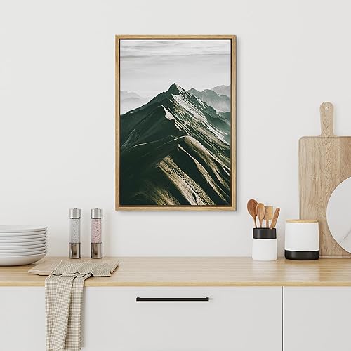 Vista 216 de SIGNFORD Lienzo enmarcado para pared, tren de montaña de otoño, vías de ferrocarril, naturaleza, desierto, fotografía, realismo, paisaje decorativo