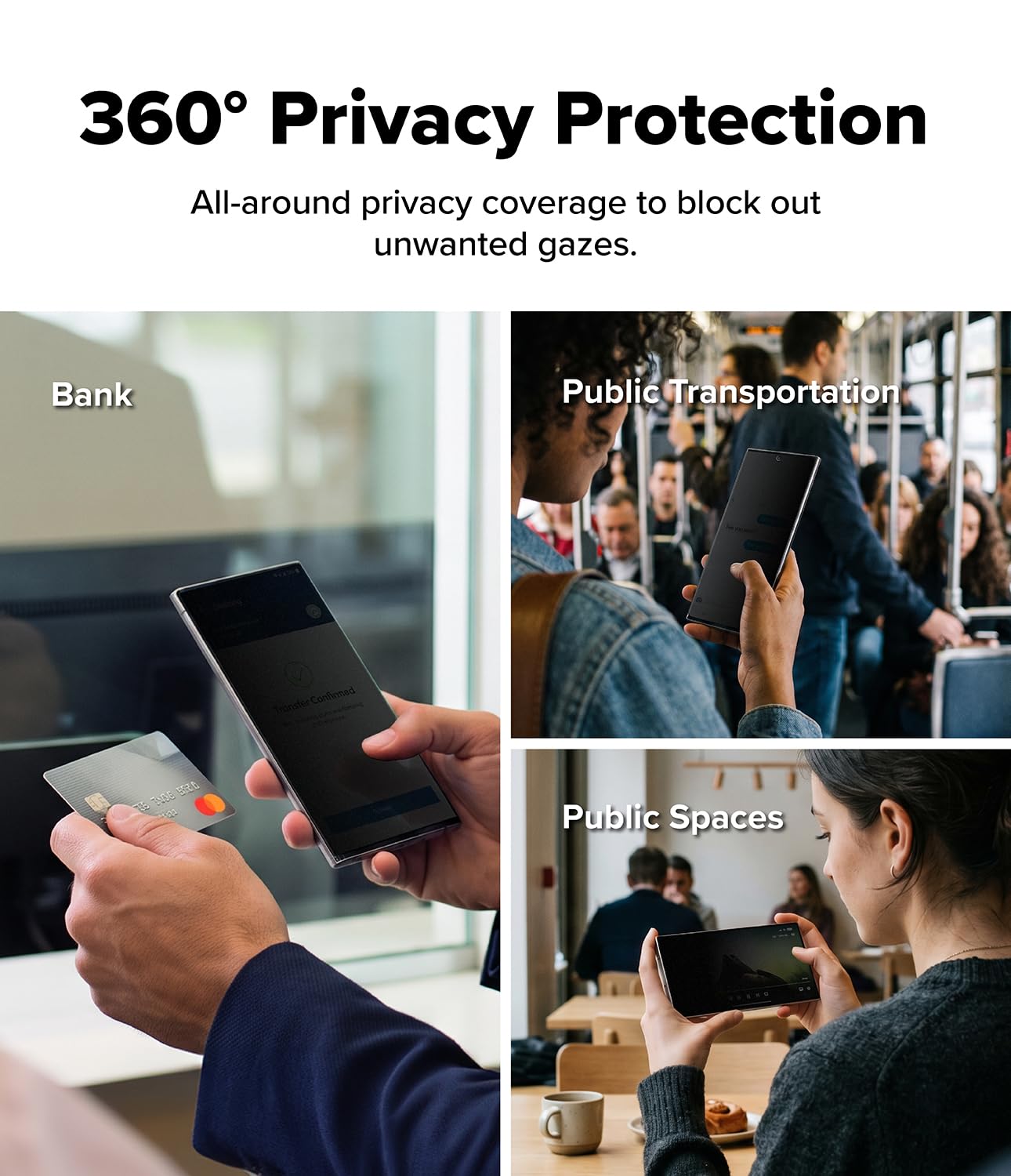 Ringke Easy Slide 360 Privacy Tempered Glass per Pellicola Galaxy Z Fold 8 | 2 pezzi, pellicola, anti-spia, 360 gradi, display frontale, antigraffio, vetro temperato, trasparente, facile installazione