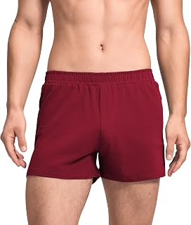 HEAVYWOOD Mens Pajamas Shorts 3 Inch Cotton Lightweight Lounge Active Workout Shorts Sleep Bottoms with Slight Stretchy