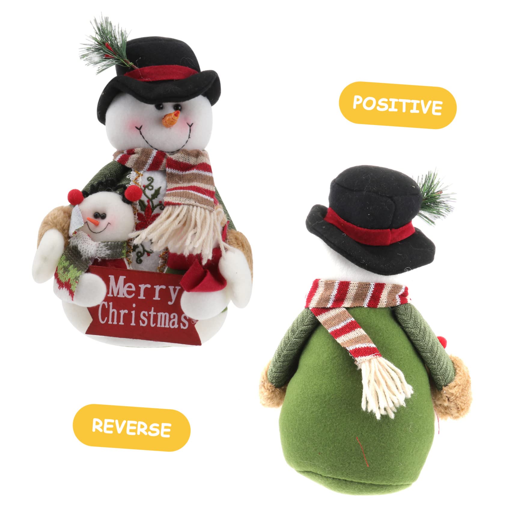 Abaodam 2 Piezas Adorno De Muñeco De Nieve Muñecas De Decoración Navideña Muñeca De Papá Noel Estatuilla De Muñeco De Nieve De Peluche Topper De Escritorio Bonecas Adornos Navidad Mayor