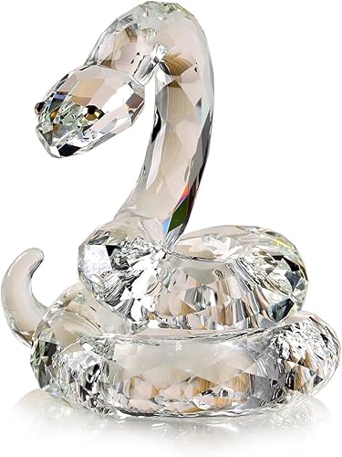DOJOZ Serpiente en espiral de cristal, colección de animales realistas, adorno de mesa, decoración del hogar, figuras coleccionables, regalos de